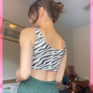 •Pretty Little Thing zebra bustiers top•